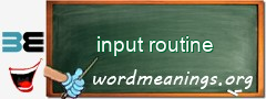 WordMeaning blackboard for input routine